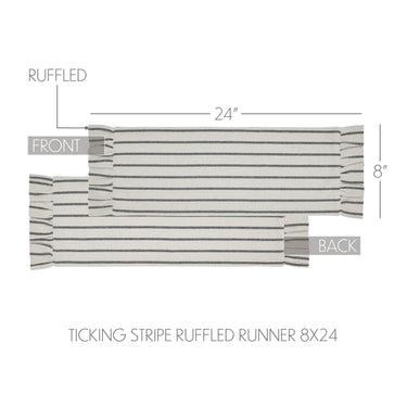 Kaila Ticking Stripe Ruffled Runner 8x24 - The Fox Decor